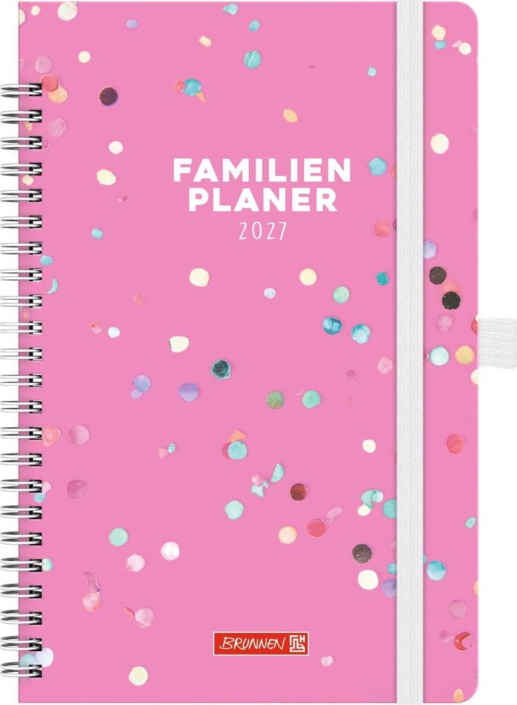 BRUNNEN 1070290017 Buchkalender Familienplaner 2027 "Confetti" A5, Papier