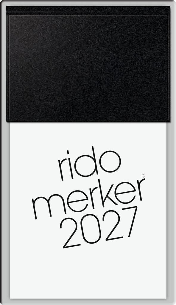 rido/idé 7035003907 Vormerkbuch Mod. Merker 2027 108×201 mm, Kunststoff, schwarz