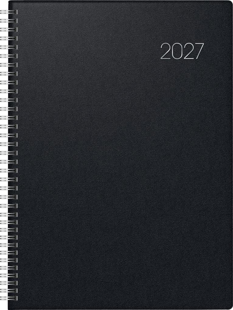 BRUNNEN 1078765907 Buchkalender Mod. 787 2027 A4, Kunststoff, schwarz