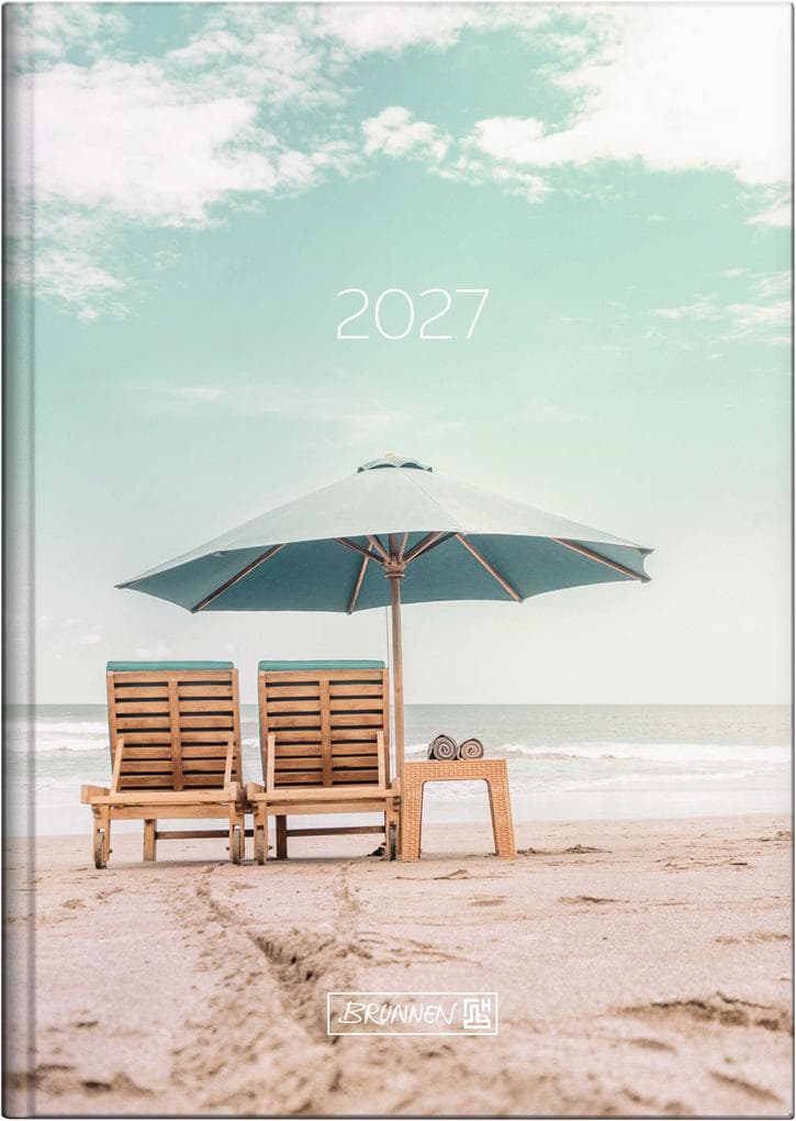 BRUNNEN 1079515037 Buchkalender Mod. 795 2027 "Sunbeds" A5, Papier