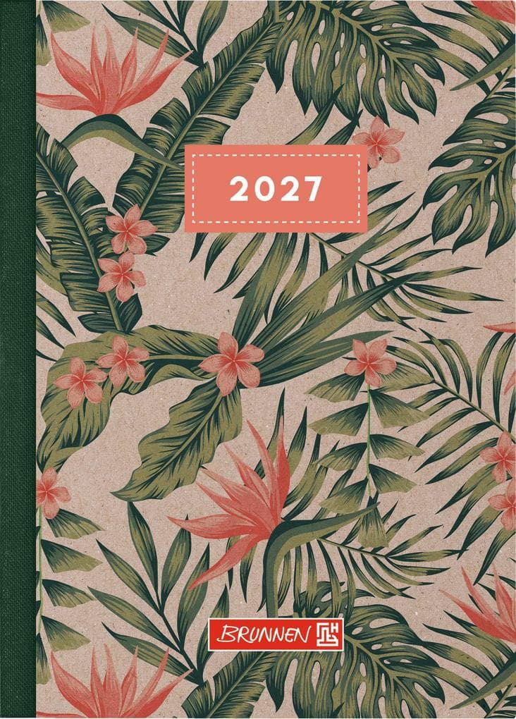 BRUNNEN 1073115017 Taschenkalender Mod. 731 2027 "Tropical" A6, Karton