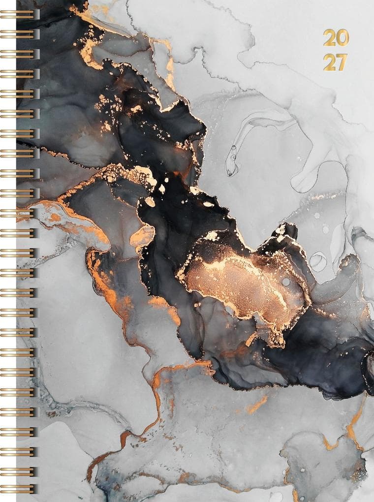 rido/idé 7021407017 Buchkalender Premium Young Line 2027 "Marble" A5, Papier