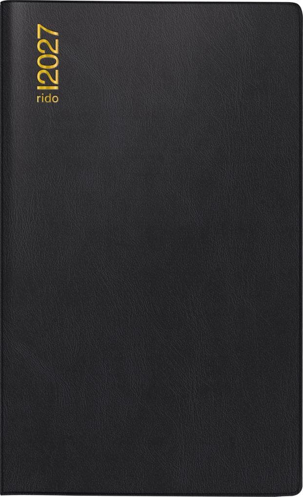 rido/idé 7046892907 Taschenkalender Mod. M-Planer 2027 A6, Kunststoff, schwarz