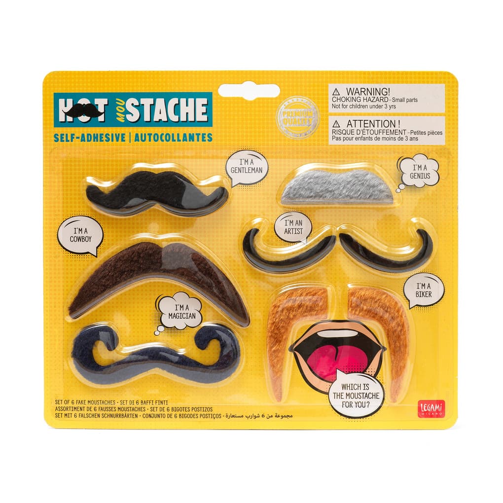 Hot Moustache - Set Of 6 Adh. Fake Moustaches