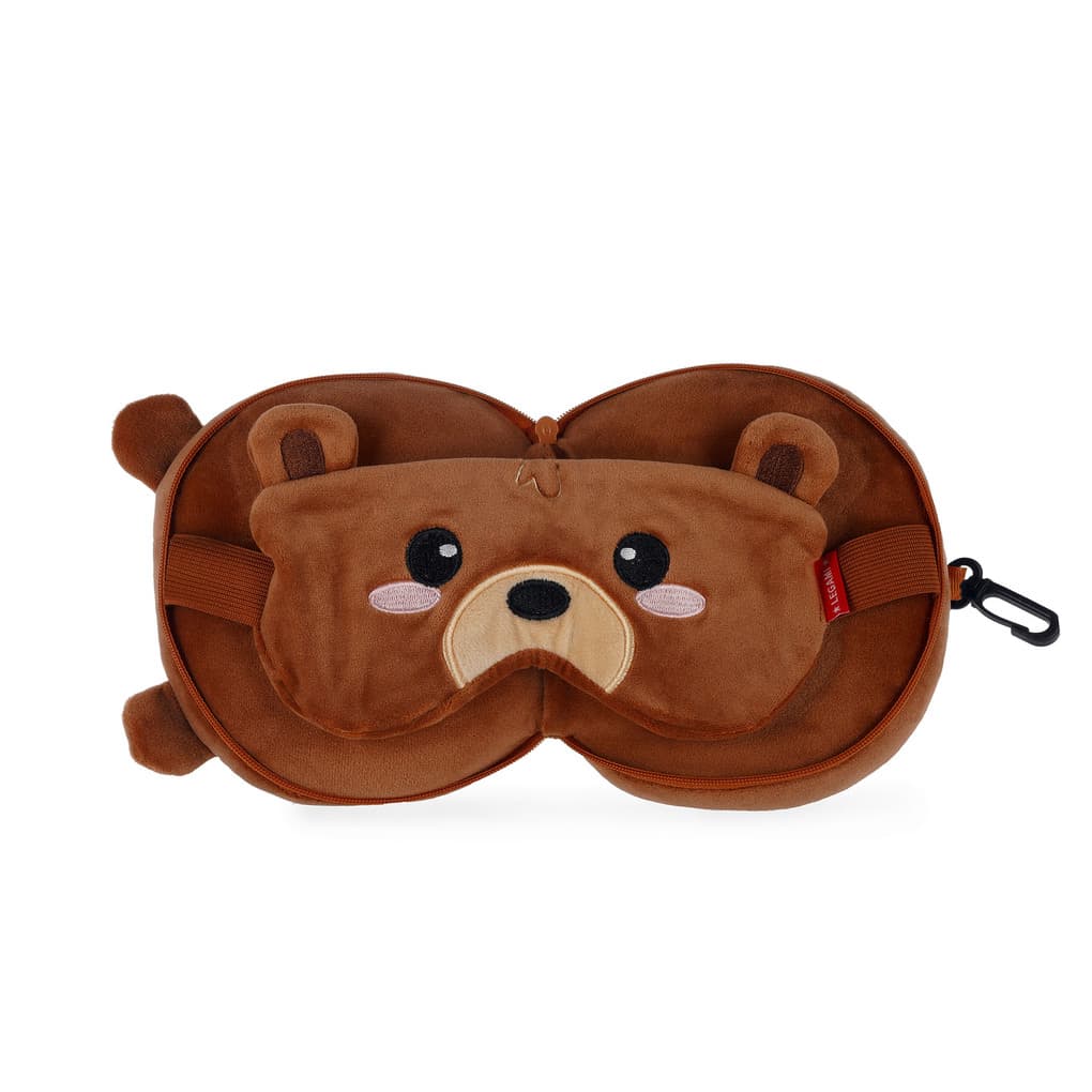 My Travel Buddy - Travel Pillow With Sleep Mask - Teddy Bear