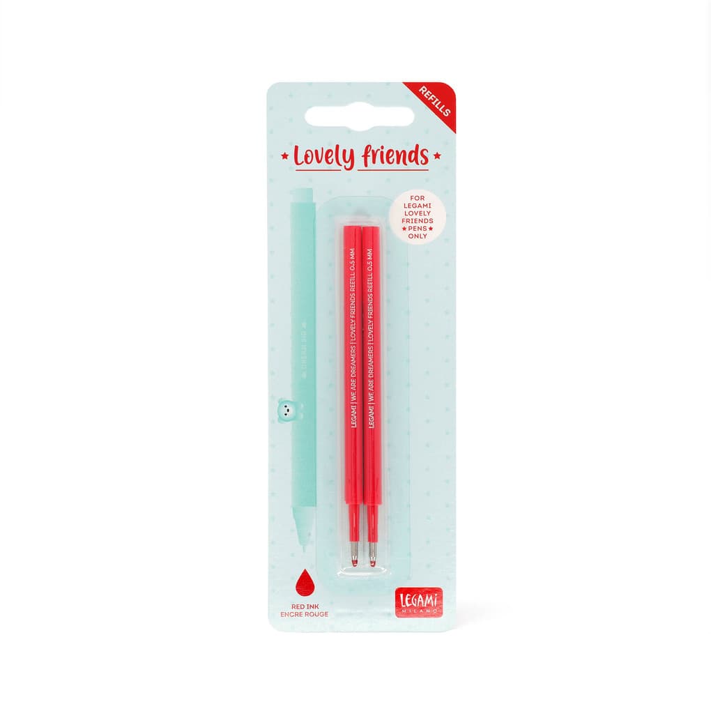 2 Pcs Lovely Friends Refill - 0,5 Mm - Red Ink