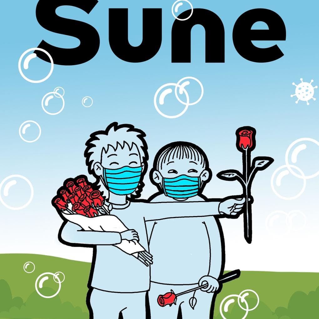 Håll avstånd och tvätta händerna Sune