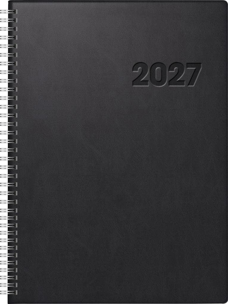 rido/idé 7027501907 Buchkalender Mod. Conform 2027 A4, Kunststoff, schwarz