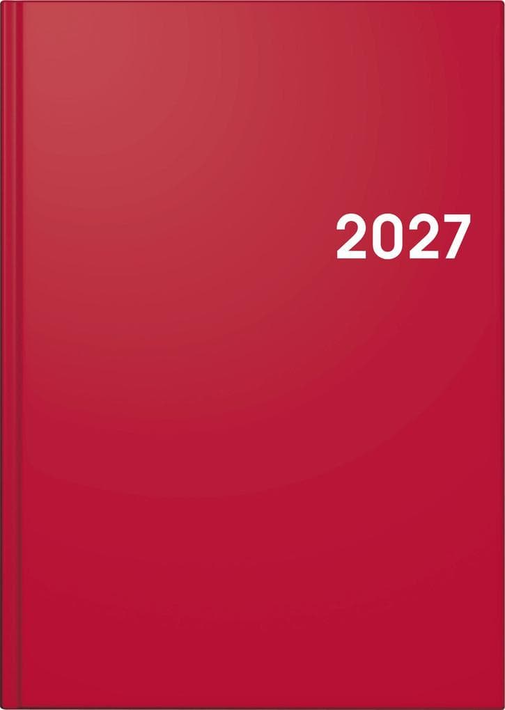 BRUNNEN 1079561017 Buchkalender Mod. 795 2027 A5, Kunststoff, rot