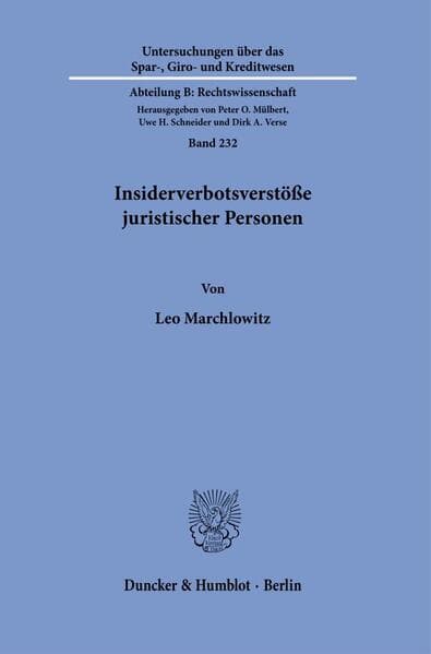 Insiderverbotsverstöße juristischer Personen