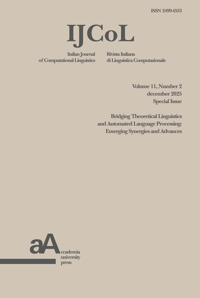 IJCOL - Italian Journal of Computational Linguistics Volume 11, Number 2 december 2025 Special Issue