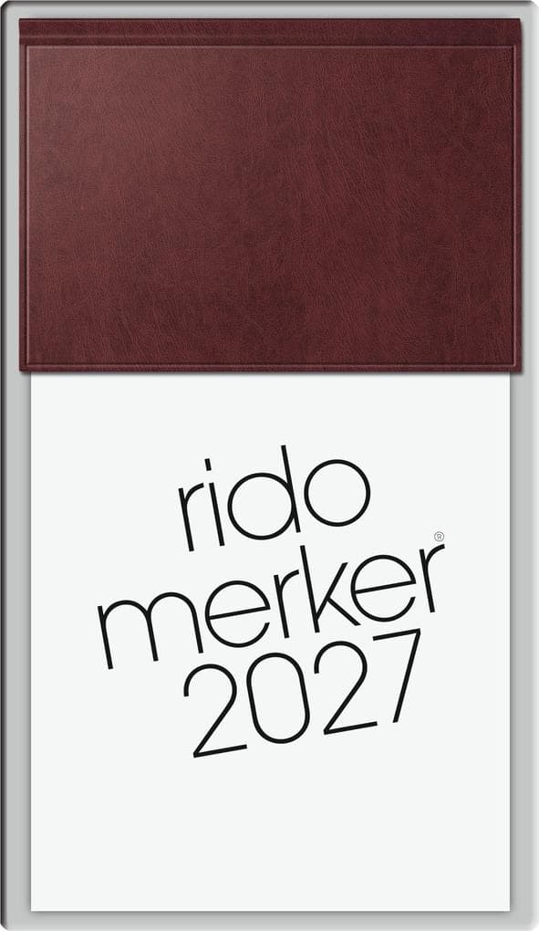 rido/idé 7035003277 Vormerkbuch Mod. Merker 2027 108×201 mm, Kunststoff, dunkelrot