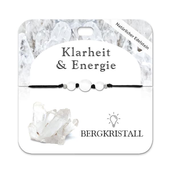 Bergkristall Armband mit 3 Edelsteinperlen