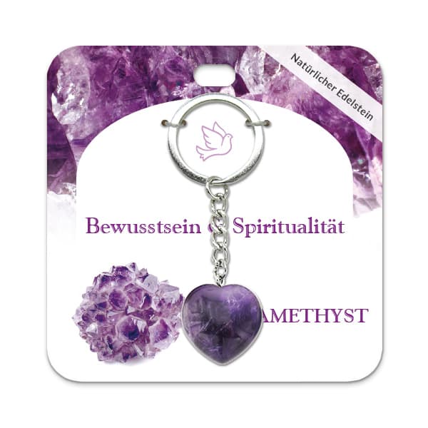 Amethyst Herz Schlüsselanhänger