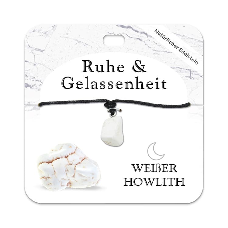 Weißer Howlith Trommelstein Kette