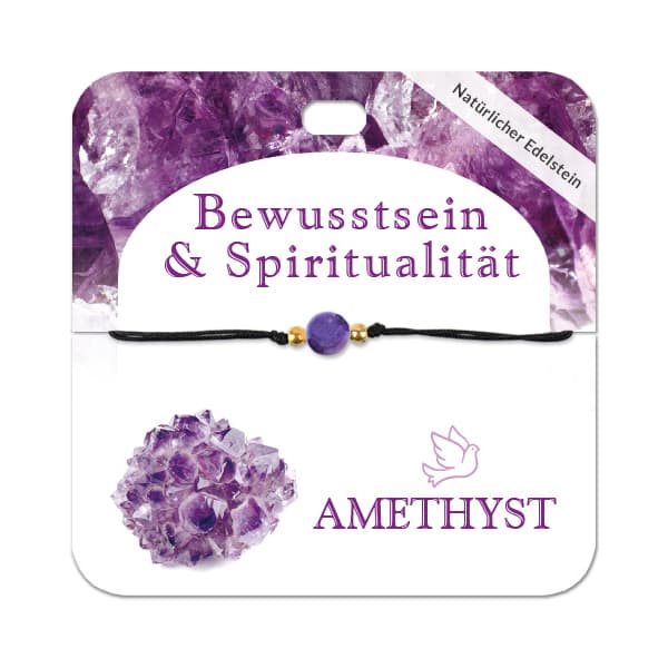 Amethyst Armband mit 1 Edelsteinperle