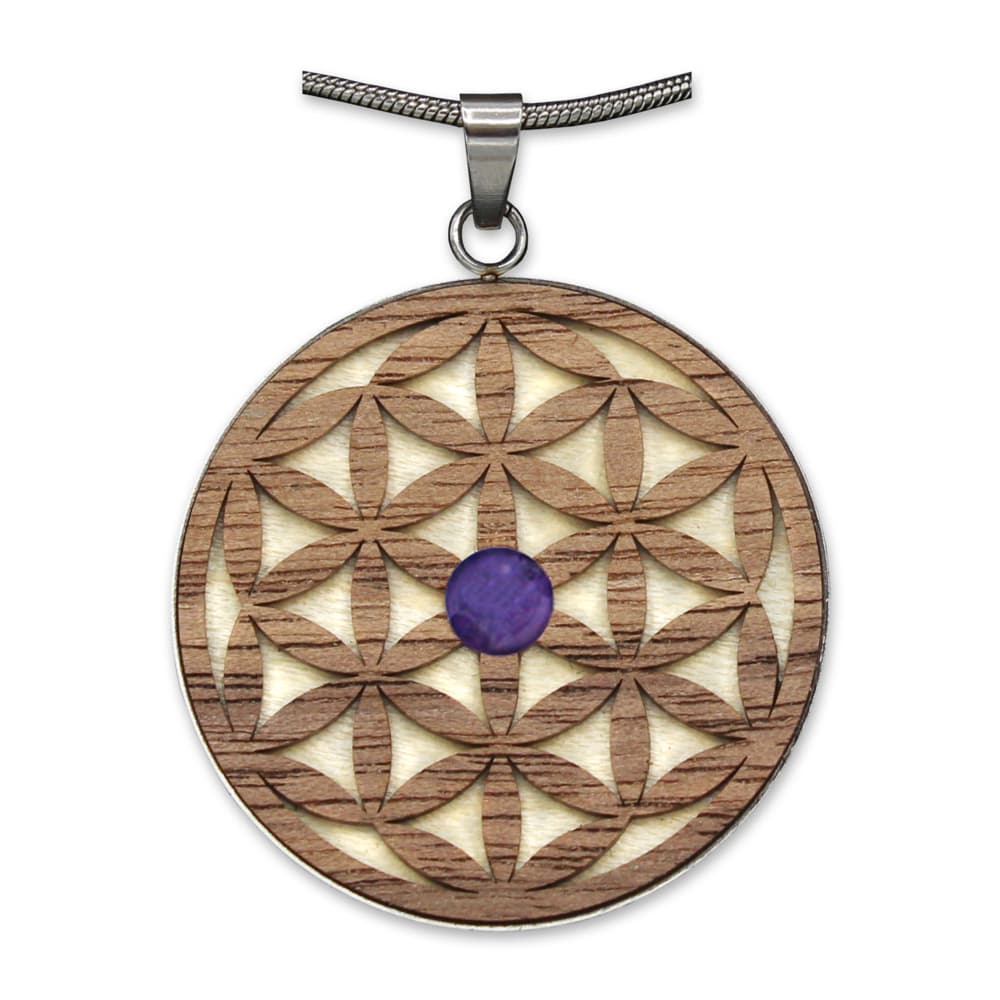 Edelstein "Waldzeichen" Amethyst Blume d. Lebens