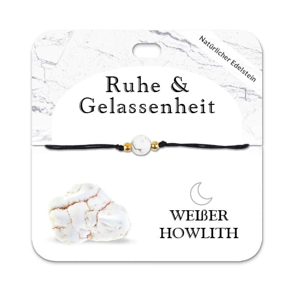 Weißer Howlith Armband mit 1 Edelsteinperle