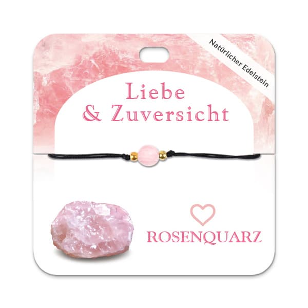 Rosenquarz Armband mit 1 Edelsteinperle
