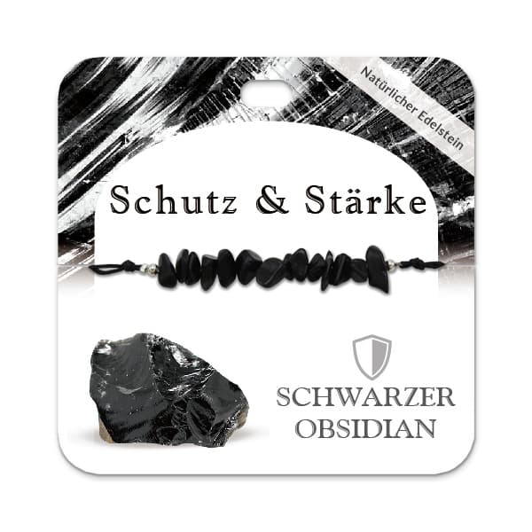 Schwarzer Obsidian Splitterarmband