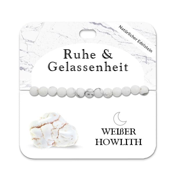 Weißer Howlith 6 mm Kugelarmband