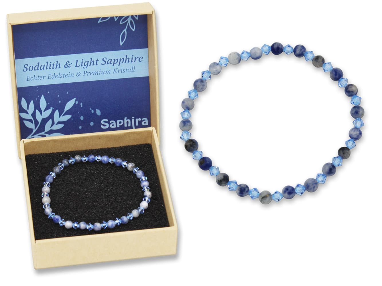 Sodalith Saphira Edelsteinarmband