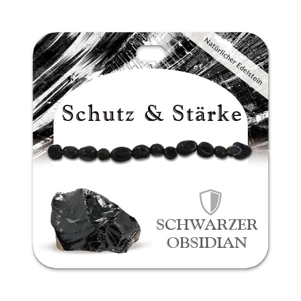 Schwarzer Obsidian Nugget Armband