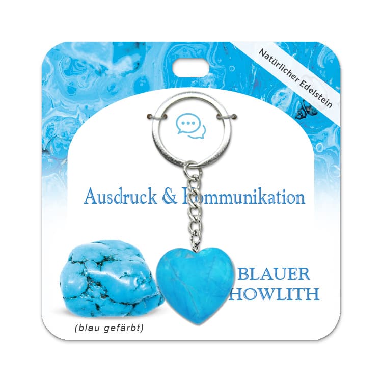 Blauer Howlith Herz Schlüsselanhänger