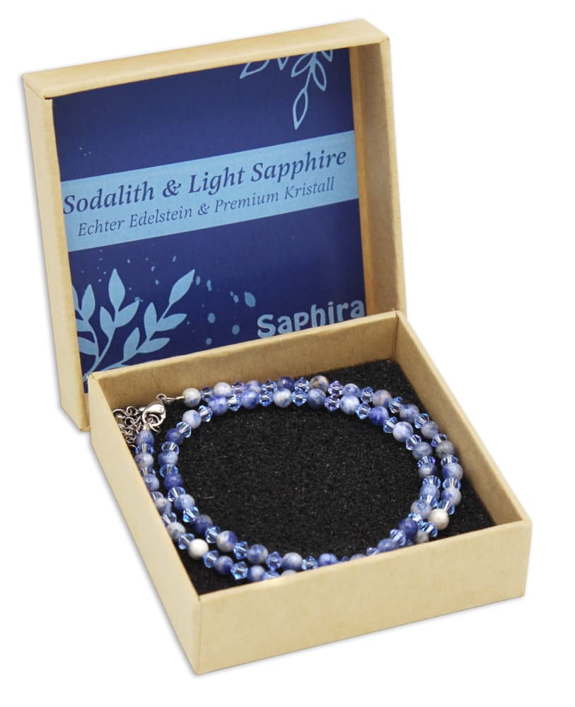 Sodalith Saphira Edelsteinkette