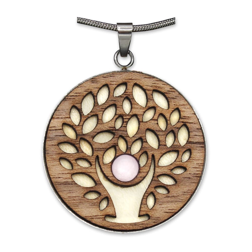 Edelstein "Waldzeichen" Rosenquarz Baum d. Lebens