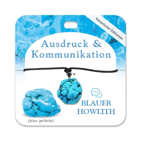 Blauer Howlith Trommelstein Kette