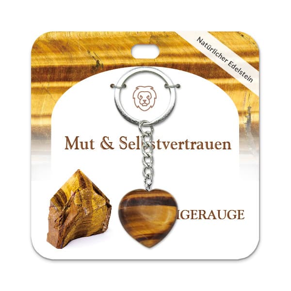 Tigerauge Herz Schlüsselanhänger