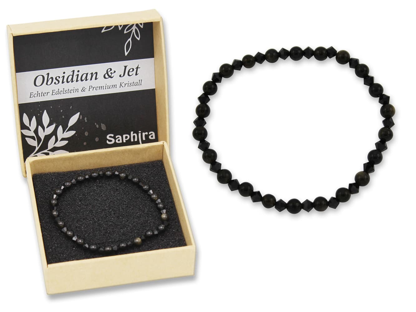 Obsidian Saphira Edelsteinarmband
