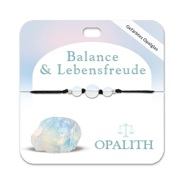 Opalith Armband mit 3 Edelsteinperlen