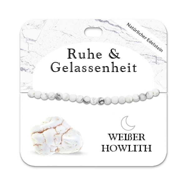 Weißer Howlith 4 mm Kugelarmband