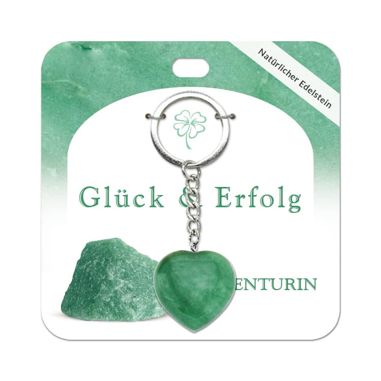 Aventurin Herz Schlüsselanhänger