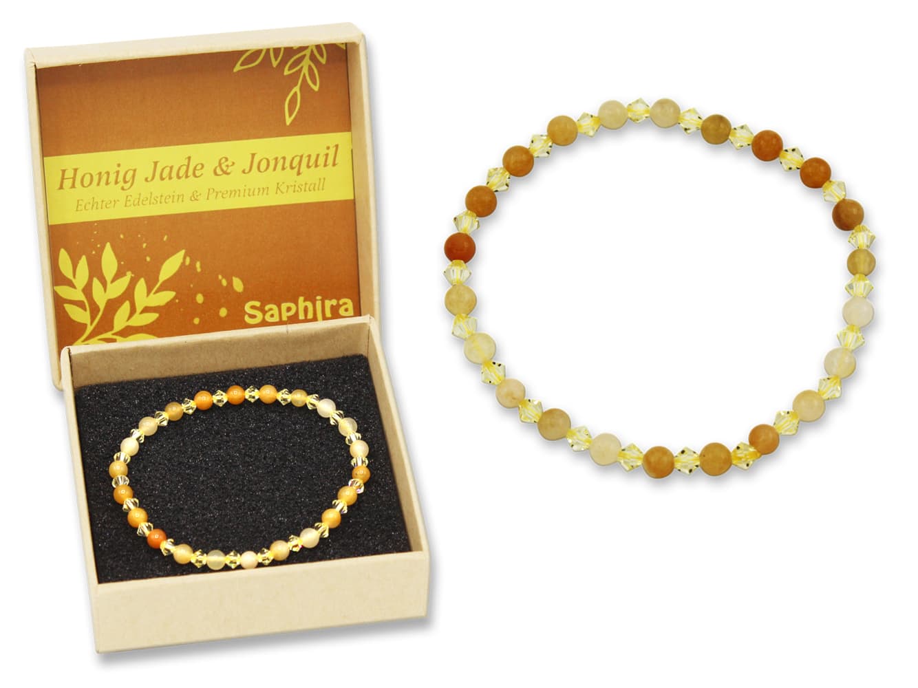 Honig Jade Saphira Edelsteinarmband