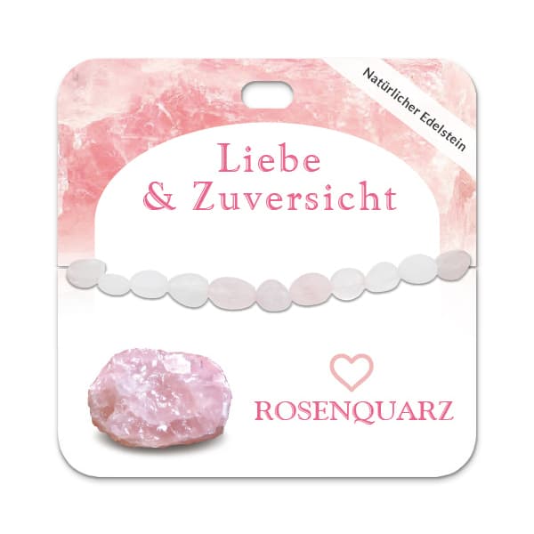 Rosenquarz Nugget Armband