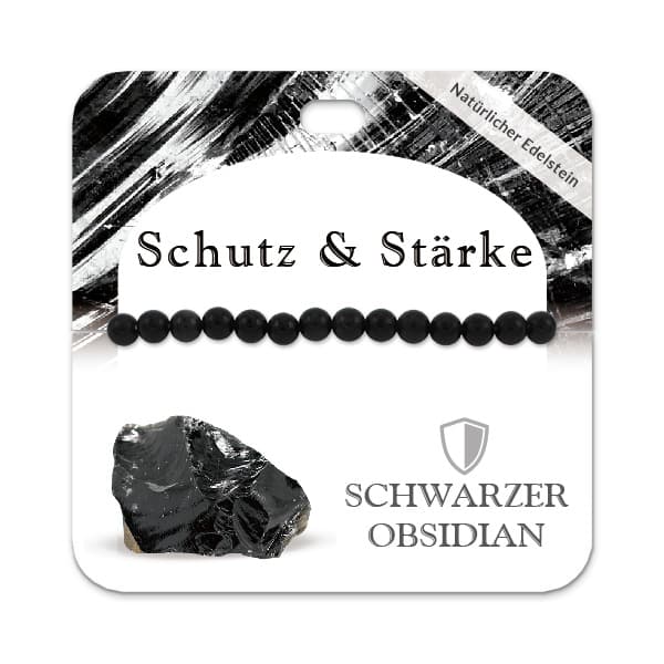 Schwarzer Obsidian 6 mm Kugelarmband