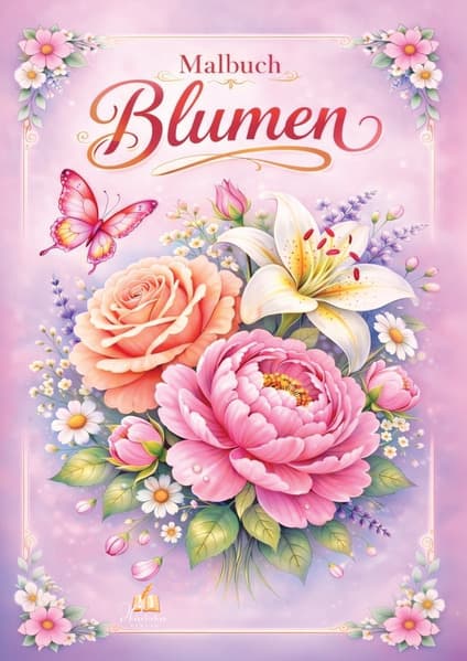 Blumen Malbuch für Erwachsene mit 50 schönen Ausmalmotiven