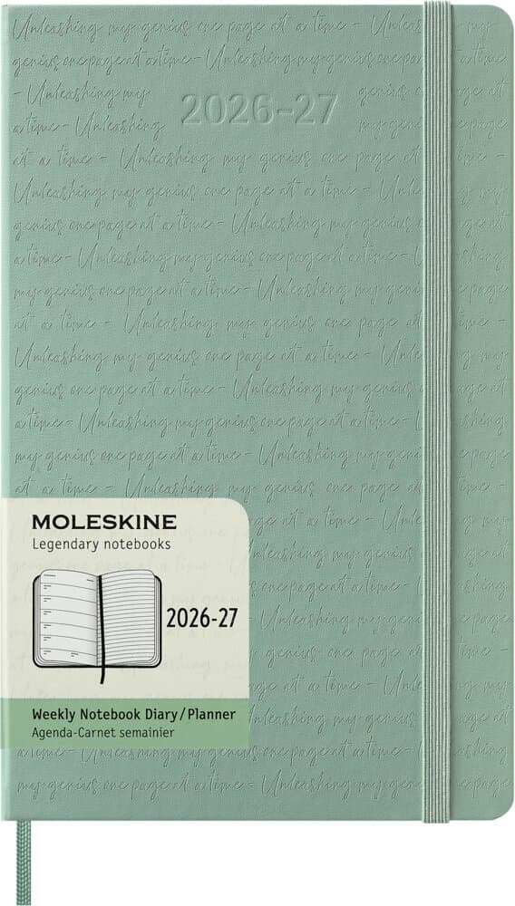 Moleskine 18 Monate Wochen Notizkalender 2026/2027, L/A5, 1 Wo = 1 Seite, rechts linierte Seite, fester Einband, Salbeigrün