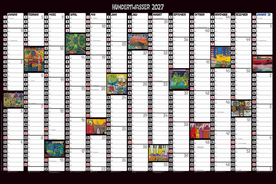 Hundertwasser Jahresplaner Art 2027