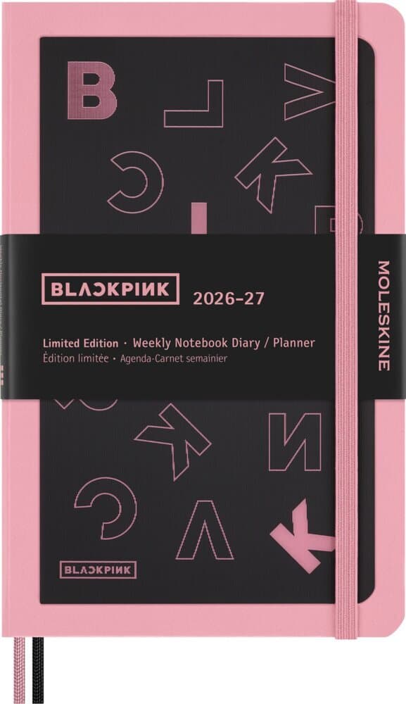 Moleskine X Blackpink 18 Monate Wochen-NotizKalender limitierte Ausgabe L/A5, 1 Wo = 1 Seite, fester Einband