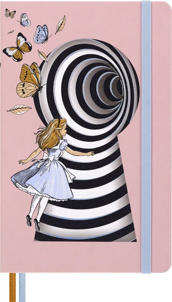 Moleskine Alice im Wunderland Notizbuch limitierte Ausgabe, L/A5, liniert, fester Einband