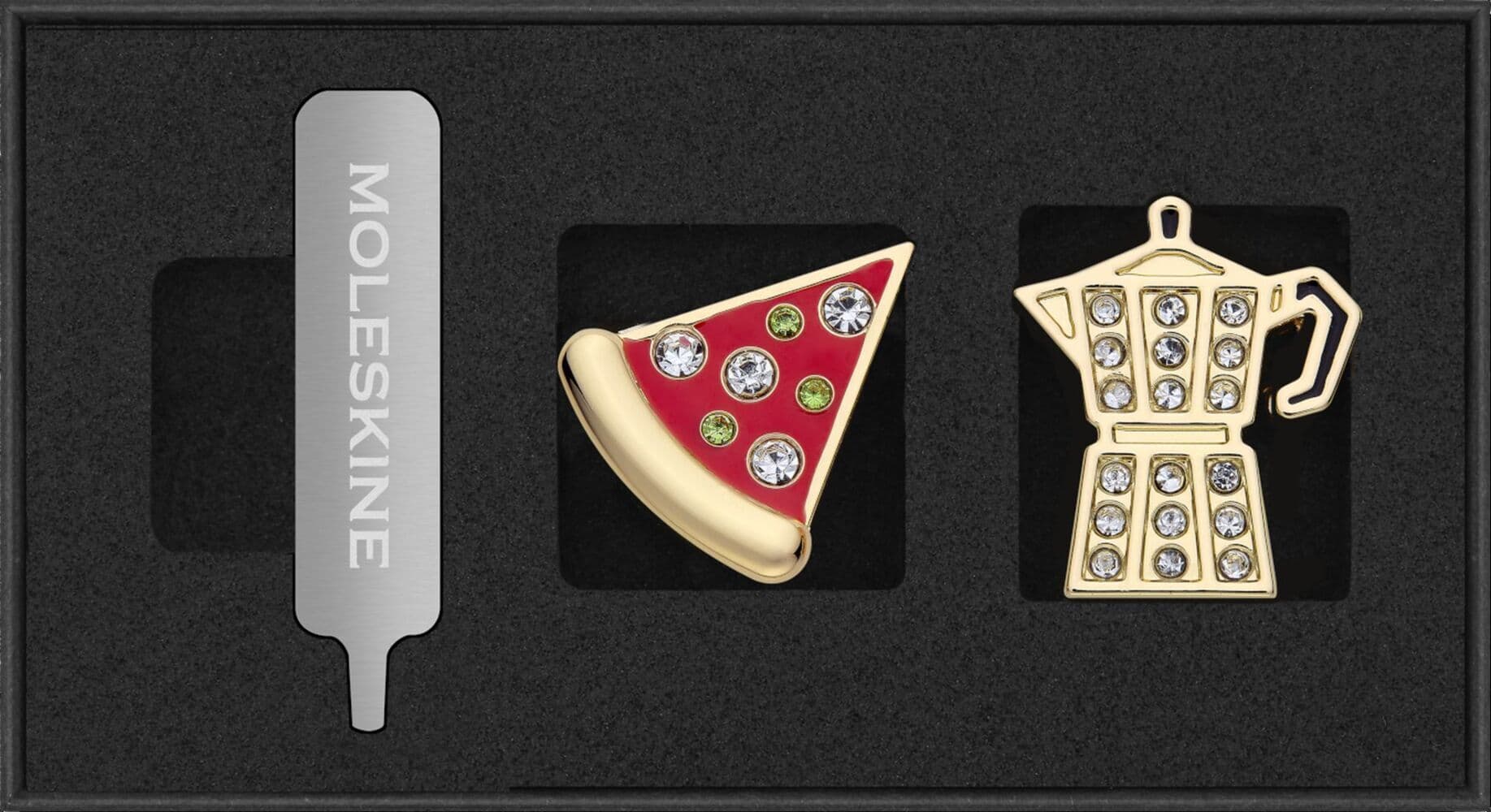 Moleskine Country Pins Italy, 2er-Set, Pizza & Espressokocher, Italy