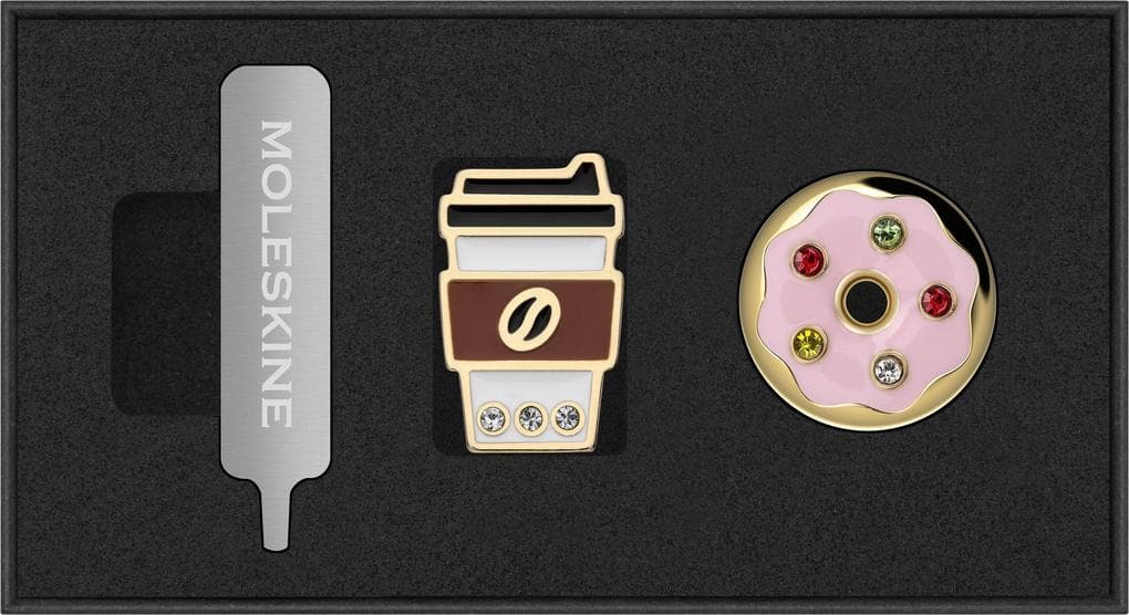 Moleskine Country Pins USA Ostküste (2er-Set), Donut + Kaffebecher