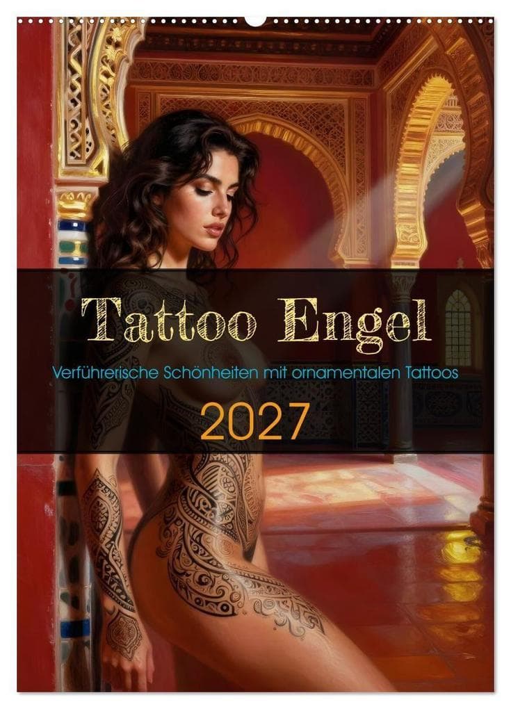 Tattoo Engel (Wandkalender 2027 DIN A2 hoch), CALVENDO Monatskalender