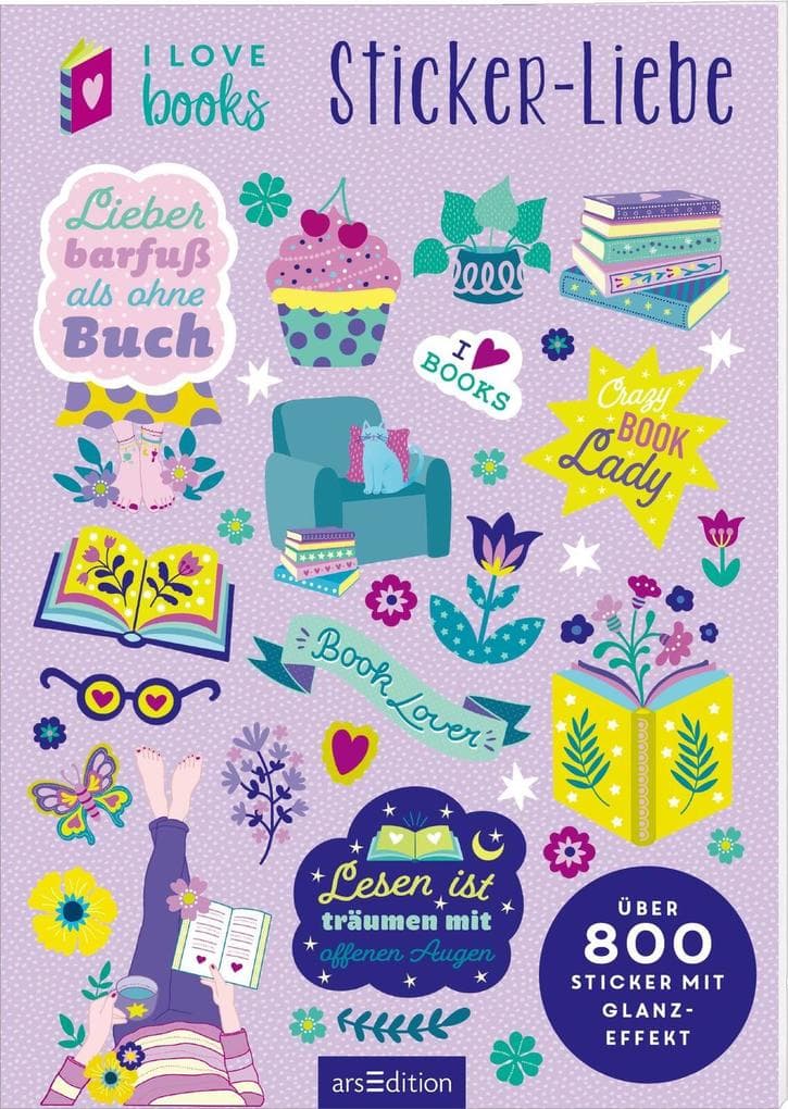 I Love Books - Sticker-Liebe