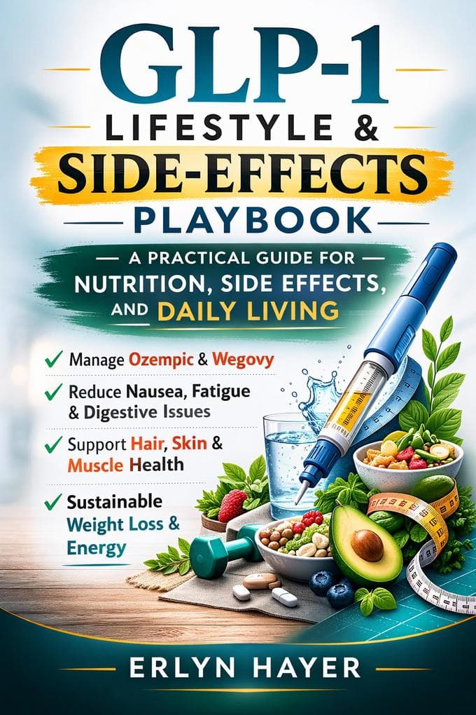 GLP-1 Lifestyle & Side-Effect Management :A Practical Guide to Managing Ozempic & Wegovy Side Effects-Nutrition, Hair Loss, Skin Changes, Digestive Health, Energy, and Sustainable Weight-Loss Habits