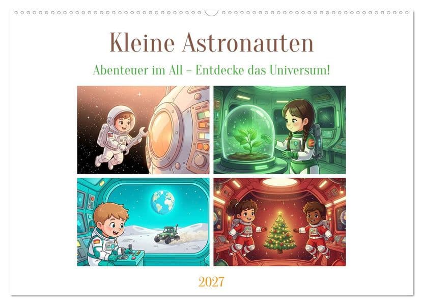 Kleine Astronauten (Wandkalender 2027 DIN A2 quer), CALVENDO Monatskalender